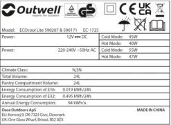 Outwell Ecocool Lite Elektrische Koelbox - 24 Liter - Donkerblauw -Camping Avontuur 1068 1900 ecocool blauw 4