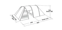 Easy Camp Galaxy 400 Rustic Green Tunneltent - 4 Personen -Camping Avontuur 120391 galaxy 400 rustic green drawing perspective2