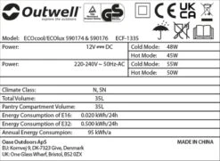 Outwell Ecocool Elektrische Koelbox - 35 Liter - Donkergrijs -Camping Avontuur 1389 1900 ecocool grijs 6