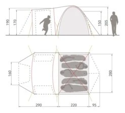 Vaude Campo Casa XT Koepeltent - 3/4 Persoons -Camping Avontuur 14229 g