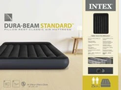Intex Classic Luchtbed - Tweepersoons - Ingebouwde Elektrische Pomp -Camping Avontuur 1423 1900 64148nd pkg 2023 300