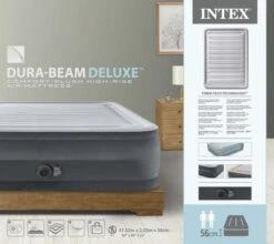 Intex Comfort Plush Extra Hoog Luchtbed - Queensize - Ingebouwde Elektrische Pomp -Camping Avontuur 1690 1900 64418nd pkg 2023 300