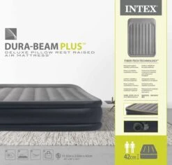 Intex Deluxe Pillow Rest Raised Luchtbed - Queensize - Ingebouwde Elektrische Pomp -Camping Avontuur 1812 1900 64136nd pkg 2023 300