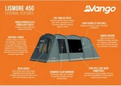 Vango Lismore 450 Tunneltent - 4 Persoons - Groen -Camping Avontuur 1900 1783 lismore 450 package 3