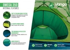 Vango Omega 350 Tunneltent - 3 Persoons - Groen 12 Vango Omega 350 Tunneltent - 3 Persoons - Groen -Camping Avontuur 1900 1783 omega 350 6