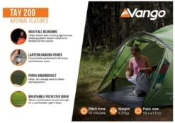 Vango Tay 200 Koepeltent - 2 Persoons - Groen 14 Vango Tay 200 Koepeltent - 2 Persoons - Groen -Camping Avontuur 1900 1783 tay 200 3