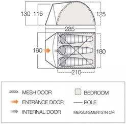 Vango Tay 300 Koepeltent - 3 Persoons - Groen -Camping Avontuur 1900 1783 tay 300 2