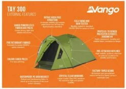 Vango Tay 300 Koepeltent - 3 Persoons - Groen -Camping Avontuur 1900 1783 tay 300 3