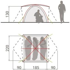 Vaude Campo Grande Koepeltent - 3-4 Persoons - Groen -Camping Avontuur 1900 1883 14225 g 5