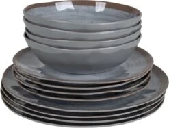 Bo-Camp Halo Melamine Serviesset - 12-delig - Grijs -Camping Avontuur 6181390 02 resultaat