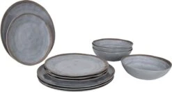 Bo-Camp Halo Melamine Serviesset - 12-delig - Grijs