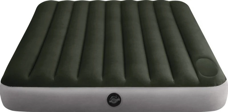 Intex Downy Luchtbed - Tweepersoons - Ingebouwde Voetpomp 1 Intex Downy Luchtbed - Tweepersoons - Ingebouwde Voetpomp