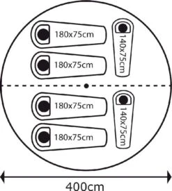 Bo-Camp Urban Outdoor Streeterville Bell Tent - 6 Persoons -Camping Avontuur 900 825 4472500 08