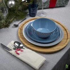 Bo-Camp Mix & Match Melamine Serviesset - 16-delig - Blauw -Camping Avontuur 900 900 img 8833