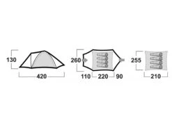 Husky Bizon Koepeltent - 4+ Persoons -Camping Avontuur bizon afmetingen