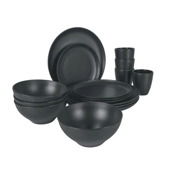 Bo-Camp Orville Melamine Serviesset - 16-delig - Antraciet 1 Bo-Camp Orville Melamine Serviesset - 16-delig - Antraciet