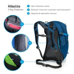 Osprey Hikelite Wandelrugzak - 18 Liter - Zilver -Camping Avontuur osprey hikelite 18