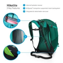 Osprey Hikelite Wandelrugzak - 32 Liter - Zwart -Camping Avontuur osprey hikelite 26 features