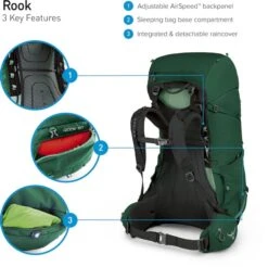 Osprey Rook Backpack - 65 Liter - Zwart -Camping Avontuur osprey rook features